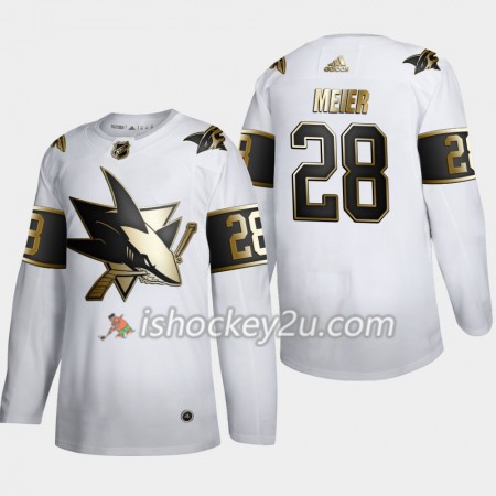 Mænd NHL San Jose Sharks Trøje Timo Meier 28 Adidas 2019-20 Golden Edition Hvid Authentic